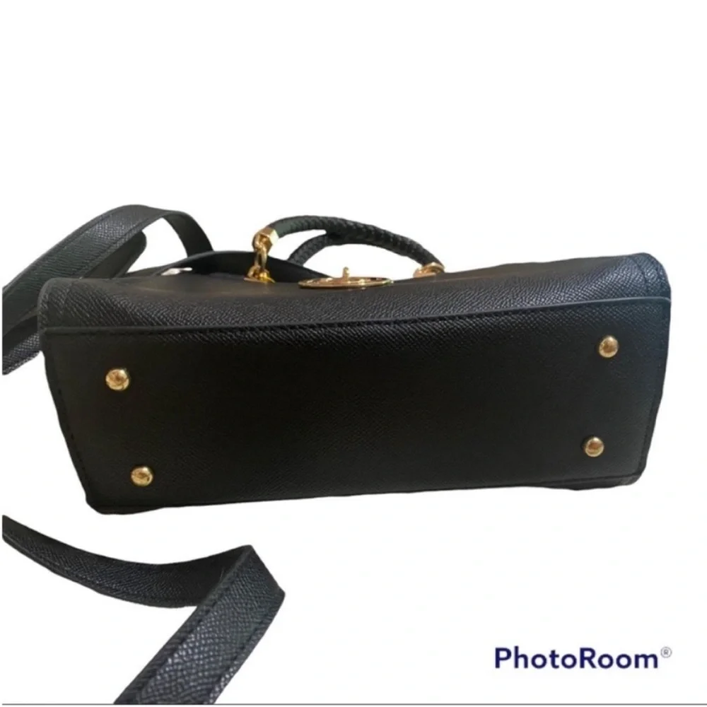 bebe Kate Mini Shopper Convertible Crossbody Handbag removable strap black NWT